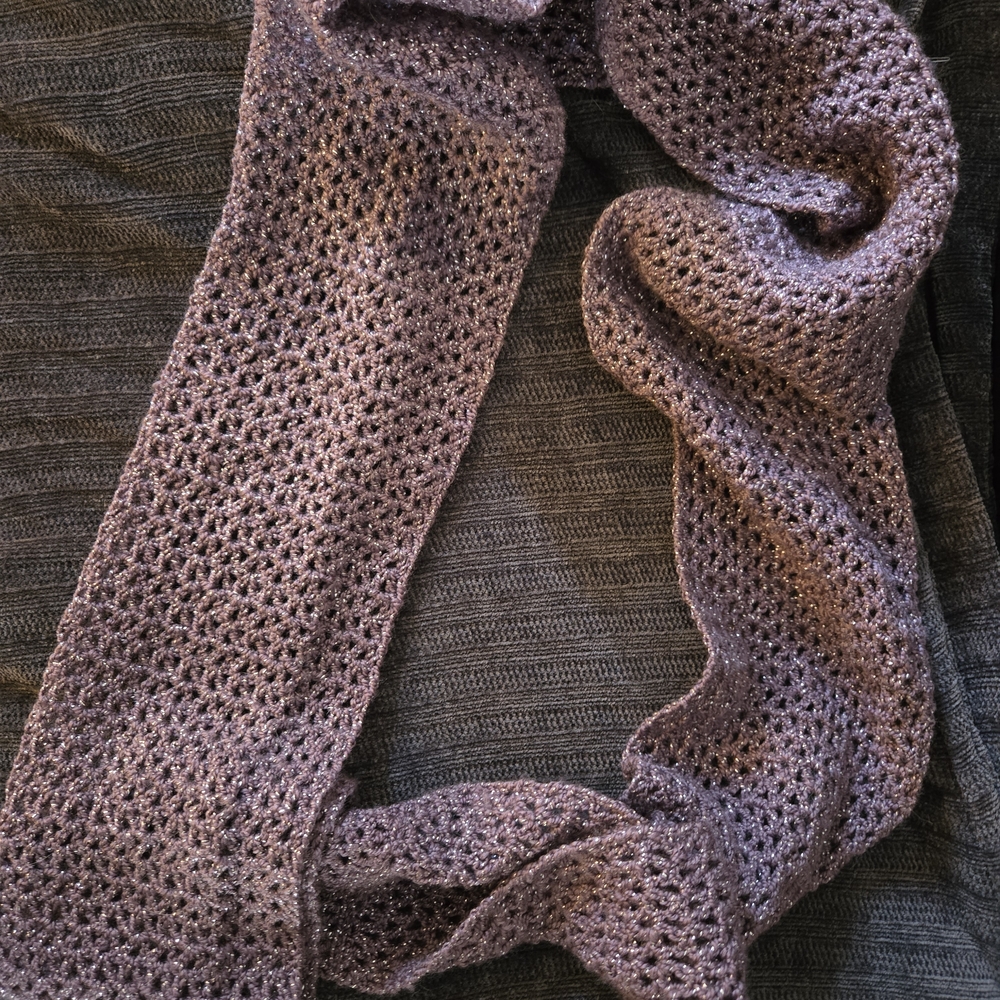 Purple Glitter Crochet Scarf - Picture 5 of 7